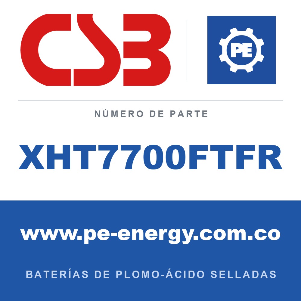 CSB Battery XHT7700FTFR - CSB XHT7700FTFR Batería de plomo-ácido sellada 12V 163Ah, caja ignífuga