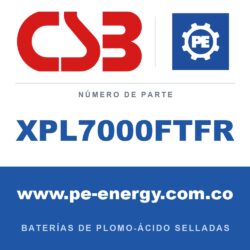 CSB Battery XPL7000FTFR - CSB XPL7000FTFR Batería de plomo-ácido sellada 12V 152.8Ah, carcasa retardante de llama