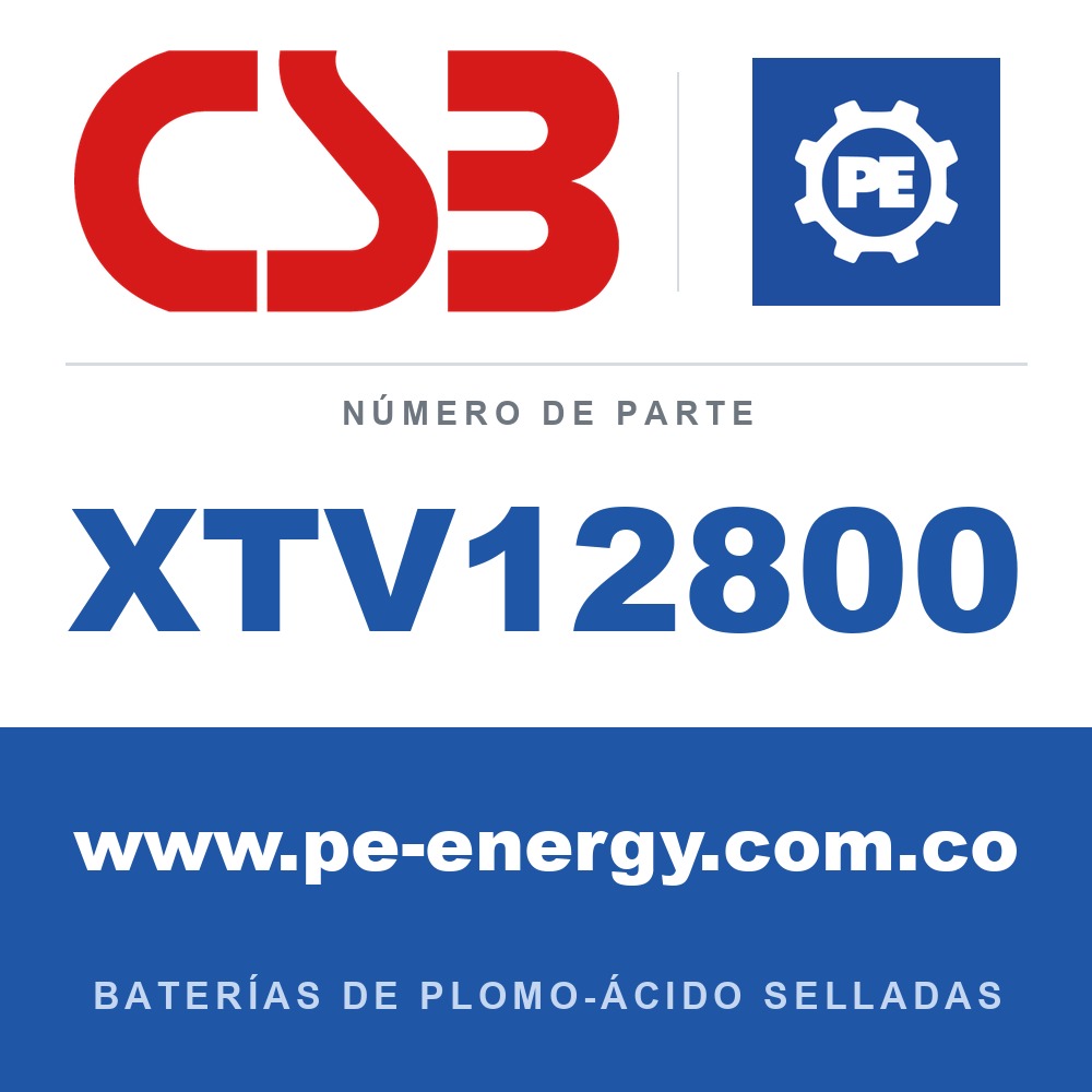CSB Battery XTV12800 - CSB XTV12800 Batería de plomo-ácido sellada 12V 80Ah