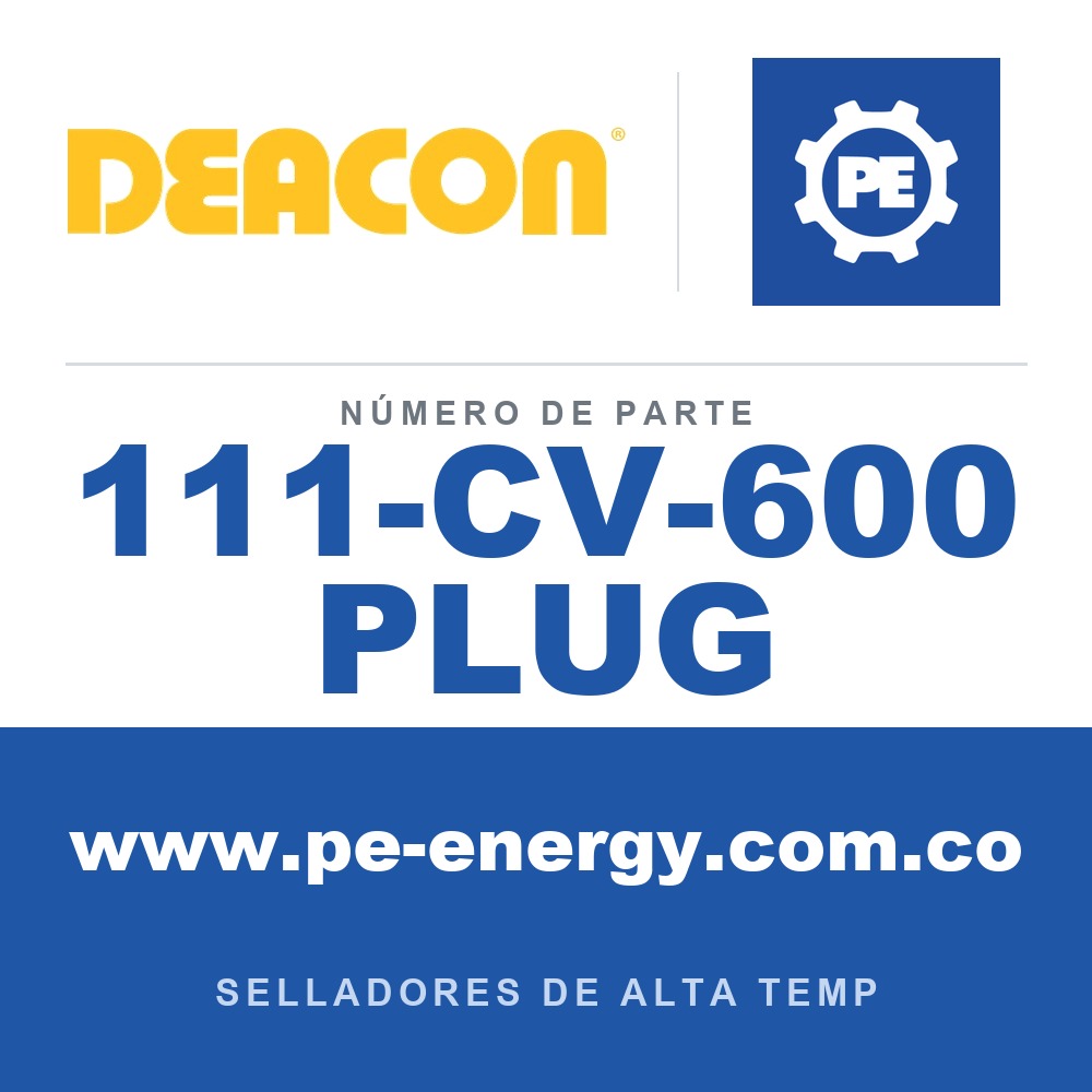 Deacon 111-CV-600 PLUG - Deacon 111-CV-600 PLUG Sellador inyectable CV-600 - Tapón (paquete de 100)