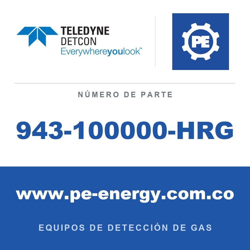 Teledyne Detcon 943-100000-HRG Para gases reactivos Cl2, HCl, HCN, NH3 y NO2 en aplicaciones remotas