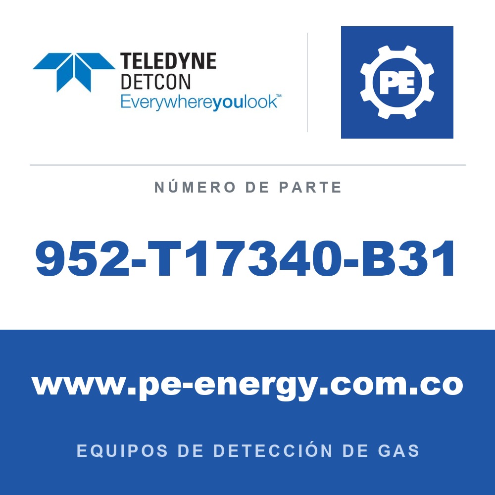 Teledyne Detcon 952-T17340-B31 Analizador Model 1000, canal doble, sensor 1 0-25ppm H2S, sensor 2 0-3% CO2 por vol. con falla de flujo de aire