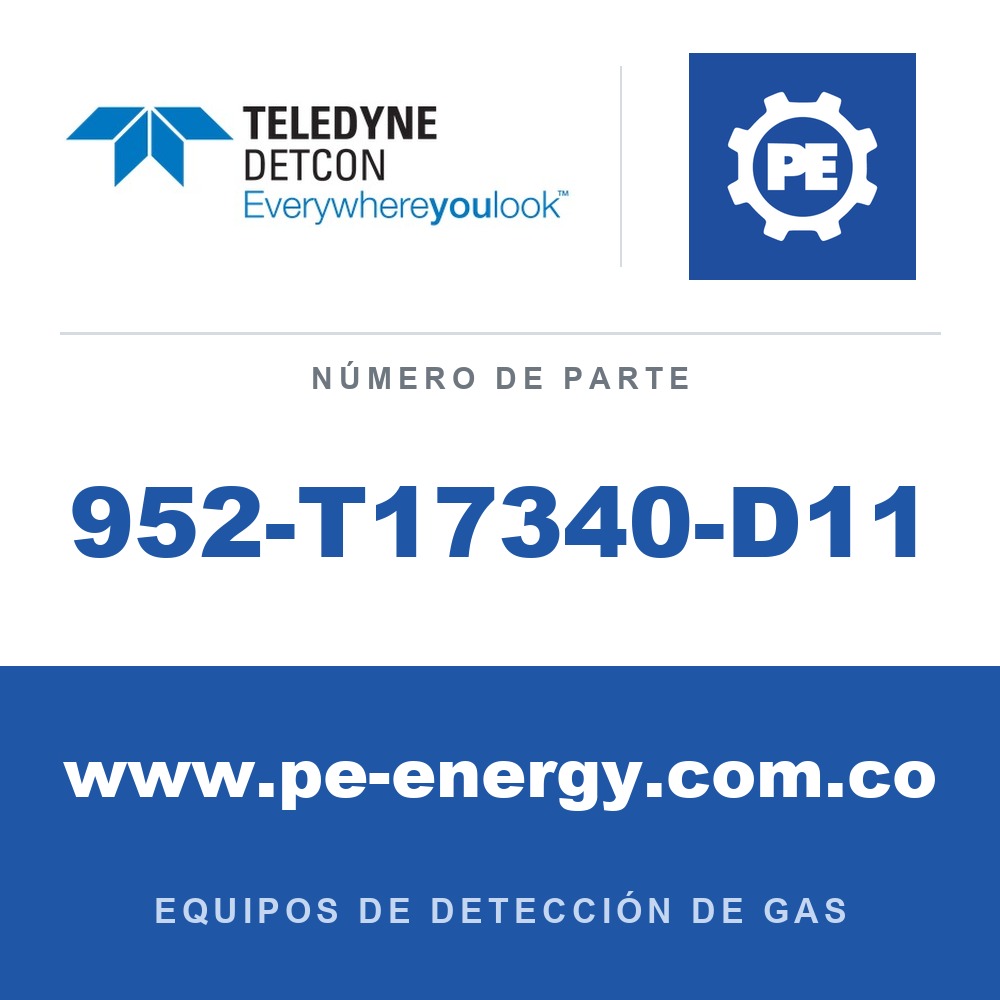 Teledyne Detcon 952-T17340-D11 Analizador Model 1000, canal doble, sensor 1 0-100ppm H2S, sensor 2 0-1% CO2 por vol. con falla de flujo de aire