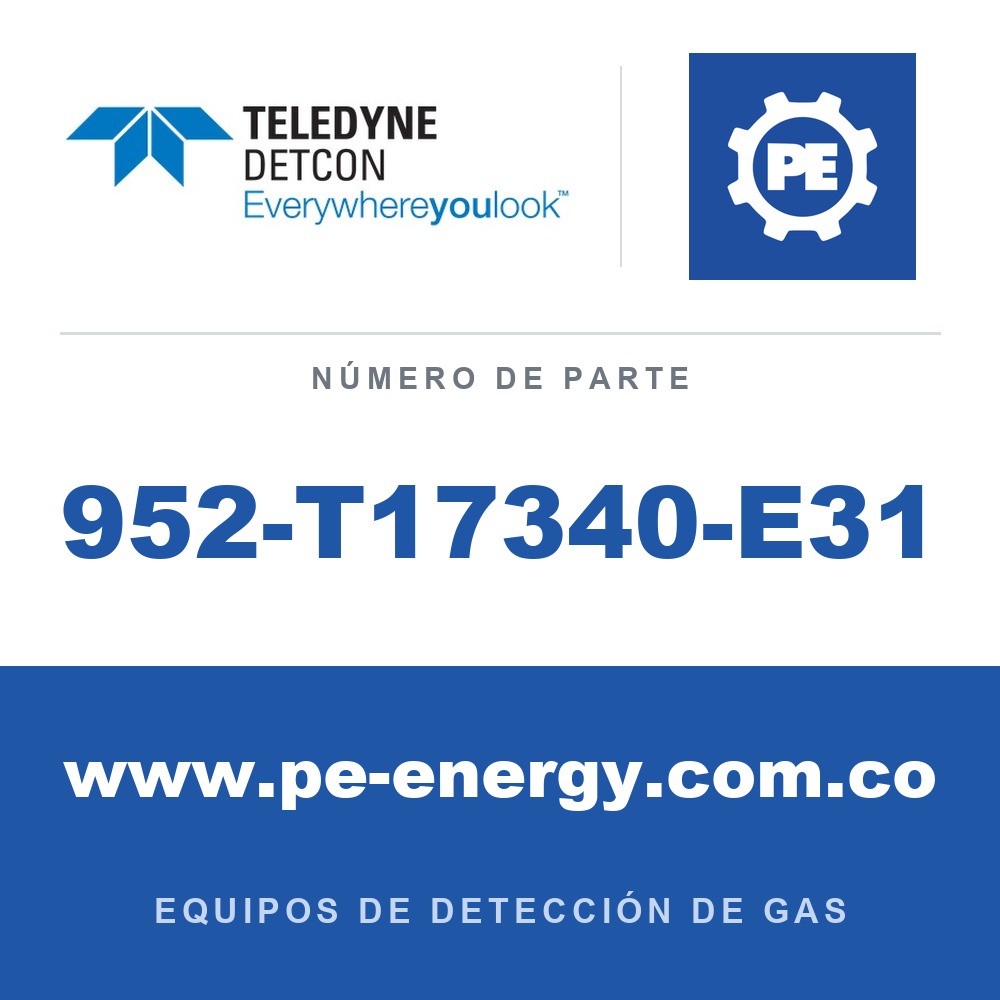 Teledyne Detcon 952-T17340-E31 Analizador Model 1000, doble canal, sensor 1 0-500ppm H2S, sensor 2 0-3% CO2 por vol. con falla de flujo de aire