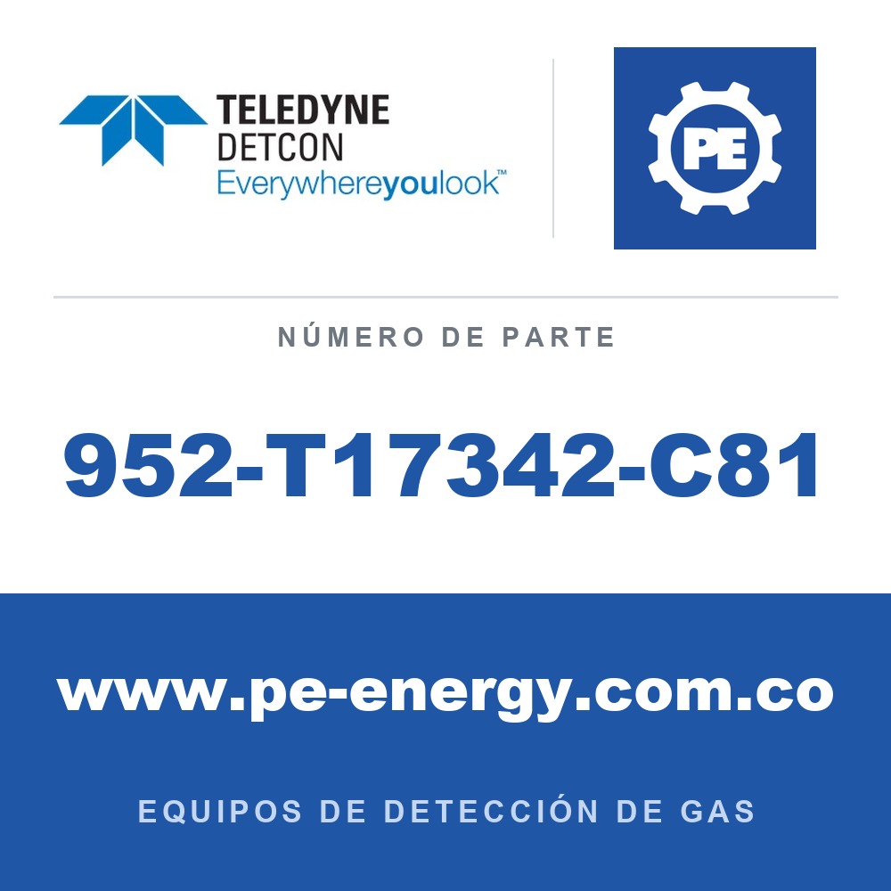 Teledyne Detcon 952-T17342-C81 Analizador Model 1000, doble canal, sensor 1 0-50ppm H2S, sensor 2 0-25% CO2 por vol. con falla de flujo de aire