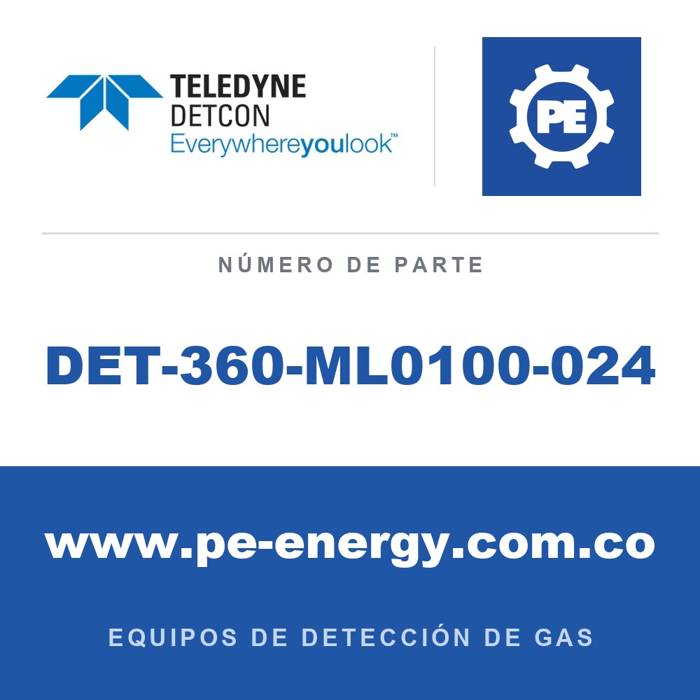 Teledyne Detcon DET-360-ML0100-024 Fuente de alimentación de 24VDC 4.2Amp 100W para montaje en riel DIN