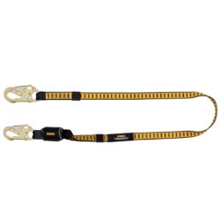 DEWALT DXFP611100 6 ft.(1.8m.) Eslinga de una pata con absorbedor externo, con ganchos de seguridad en ambos extremos