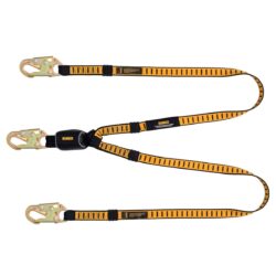 DEWALT DXFP611120 eslinga de dos piernas de 6 ft.(1.8 m.) con absorbedor externo, gancho de seguridad en ambos extremos