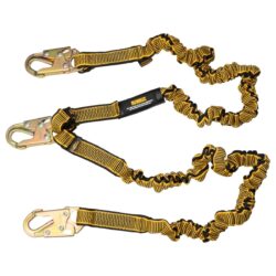 DEWALT DXFP613120 6 ft. (1.8 m) eslinga de dos piernas con absorbedor de energía interno, extensión de 4 ft. a 6 ft. con gancho de seguridad de acero en ambos extremos