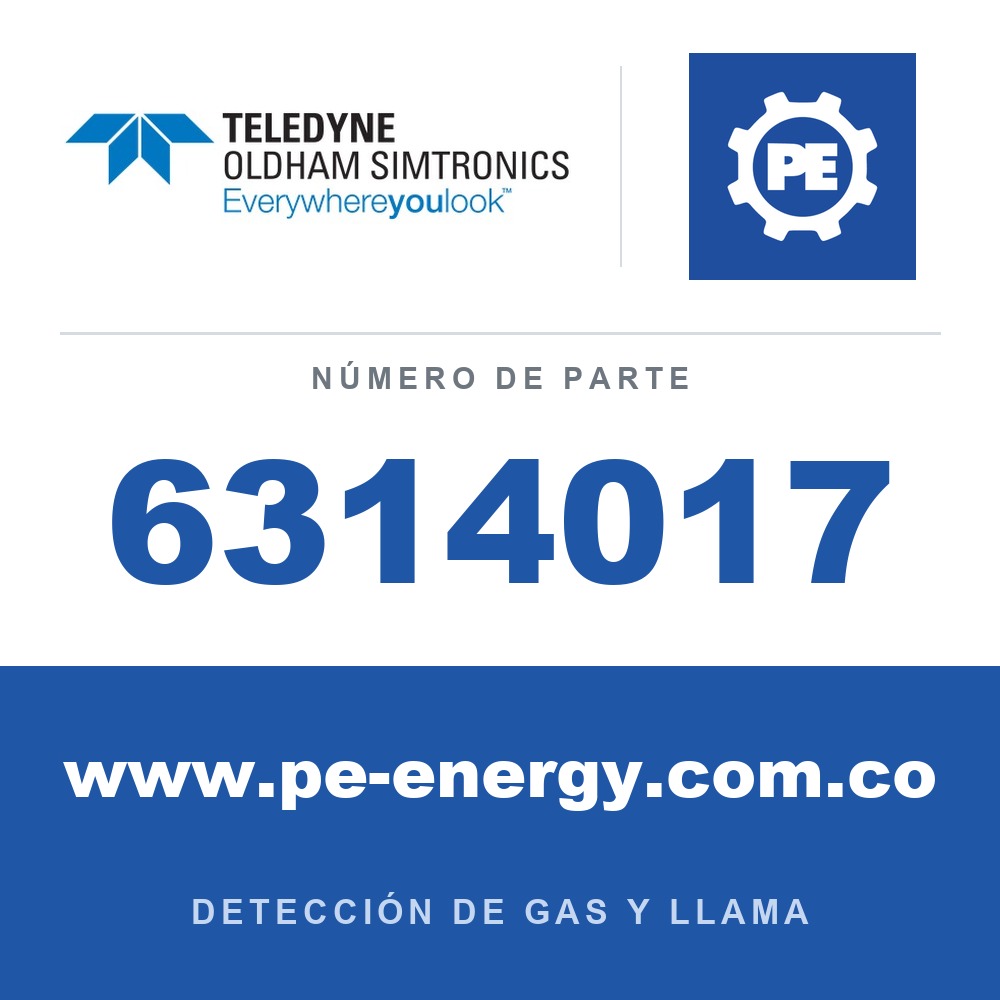 Oldham Simtronics 6314017 CO, sensor de monóxido de carbono 0-100 ppm, 0-300 ppm o 0-1000 ppm para OLCT 100 XP y OLCT 100 IS