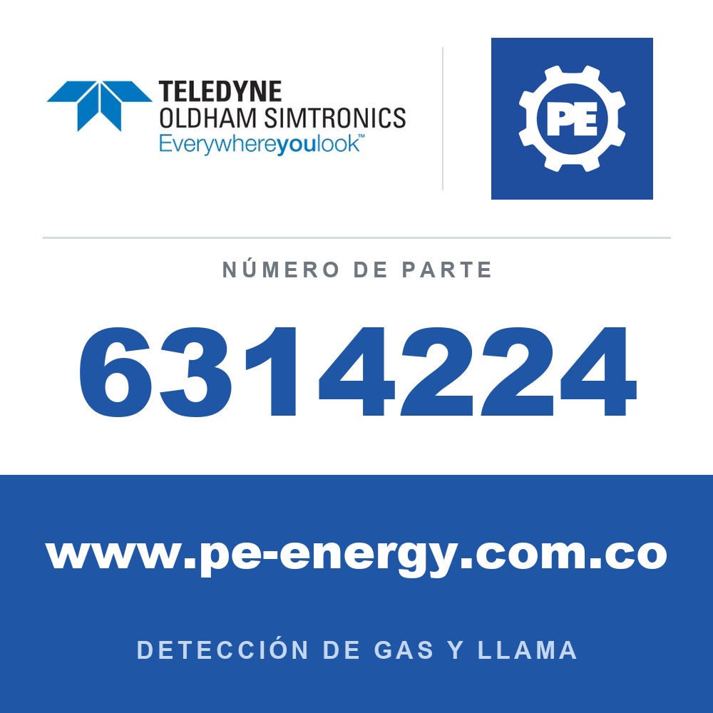 Oldham Simtronics 6314224 SF6, Hexafluoruro de azufre, sensor de 0-2000 ppm para OLCT 100 XPIR