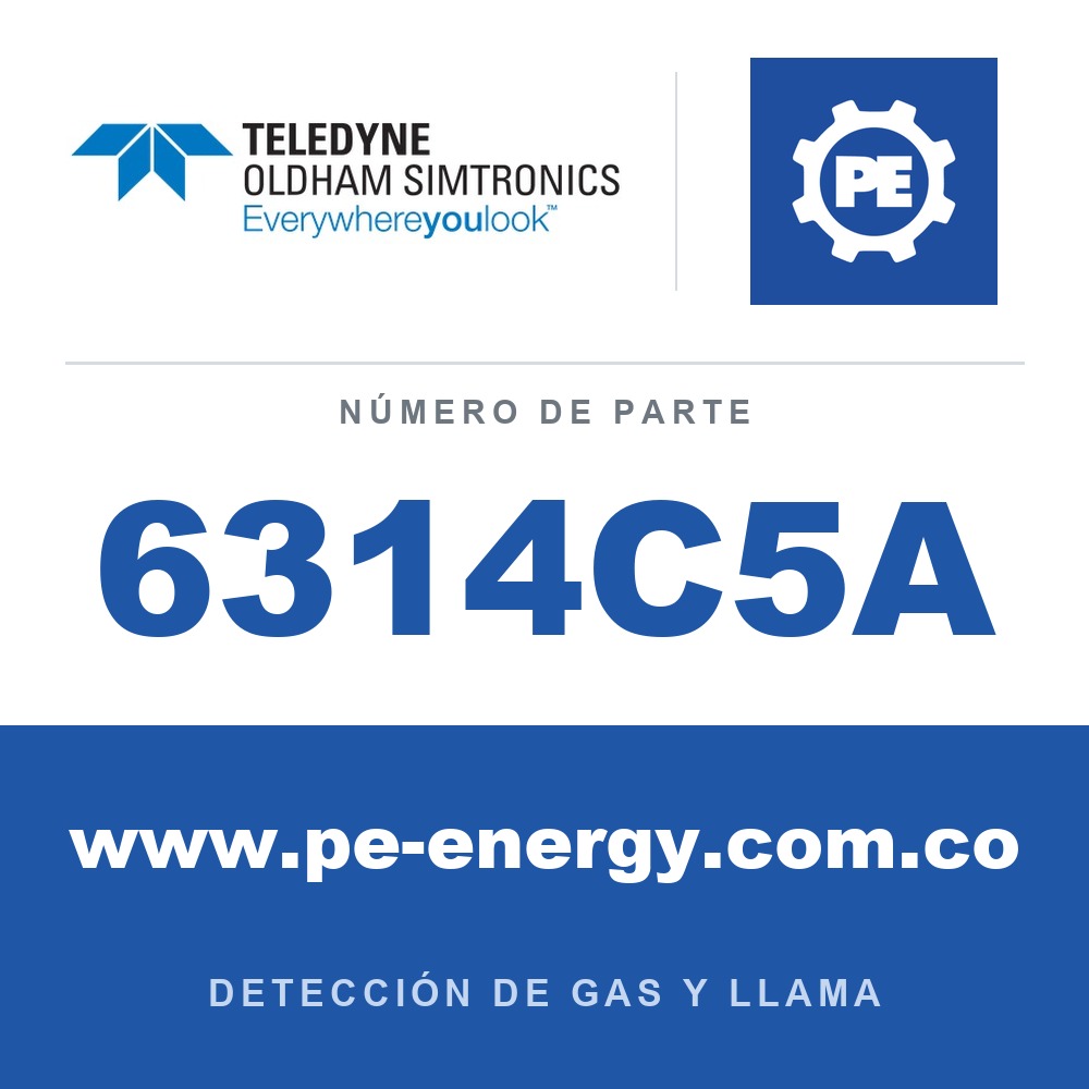 Oldham Simtronics 6314C5A O2, Oxígeno 0-30% solo para OLCT 100 XP (vida útil del sensor: 5 años)