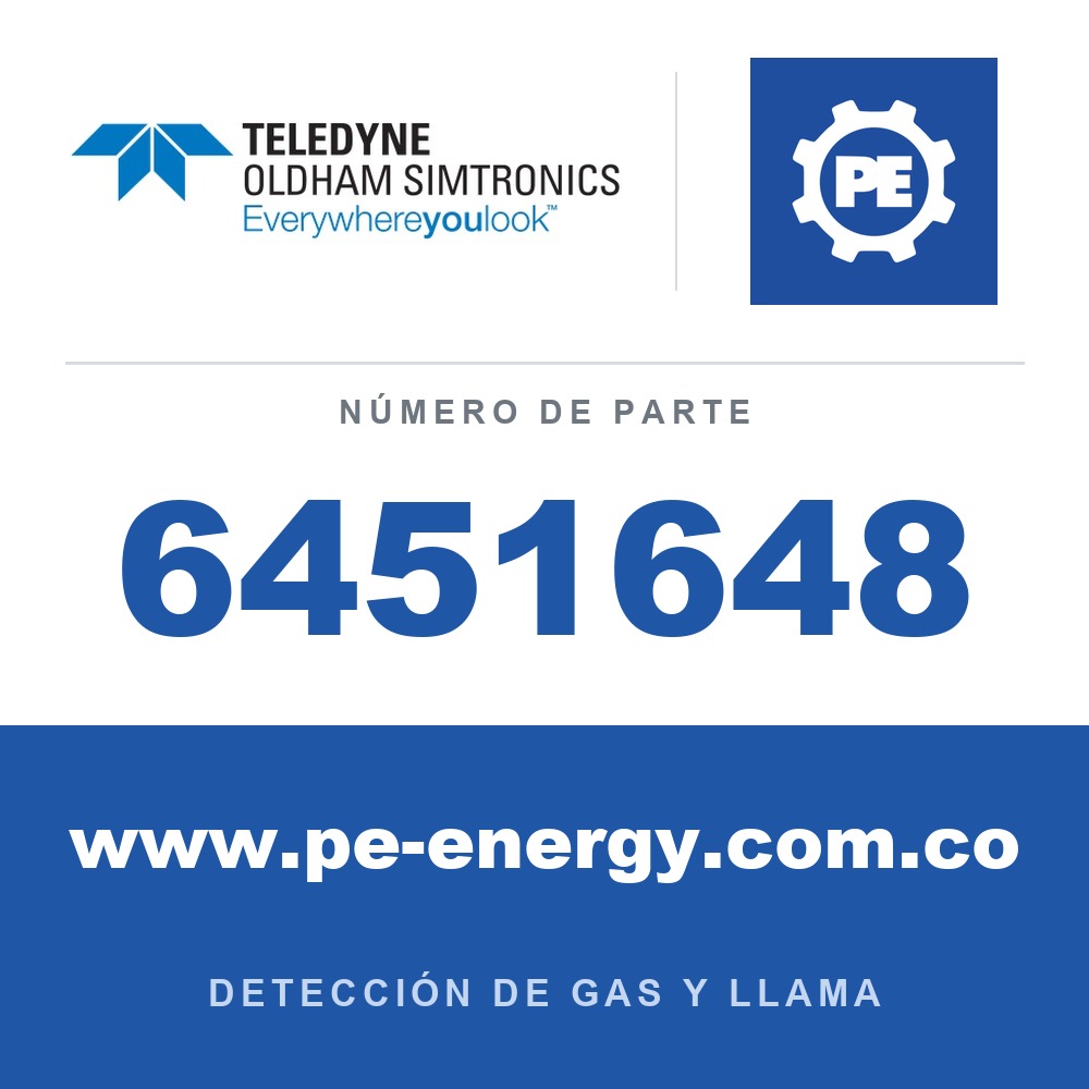 Oldham Simtronics 6451648 Tarjeta de 2 años para OLCT100 O2 (2Y O2 OLCT100 usando solo 6314016) Indique gas y rango