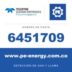 Oldham Simtronics 6451709 Tarjeta de pantalla OLCT60A (v2 - reemplaza a 6451489). Indique el PN de la celda, el gas y el rango
