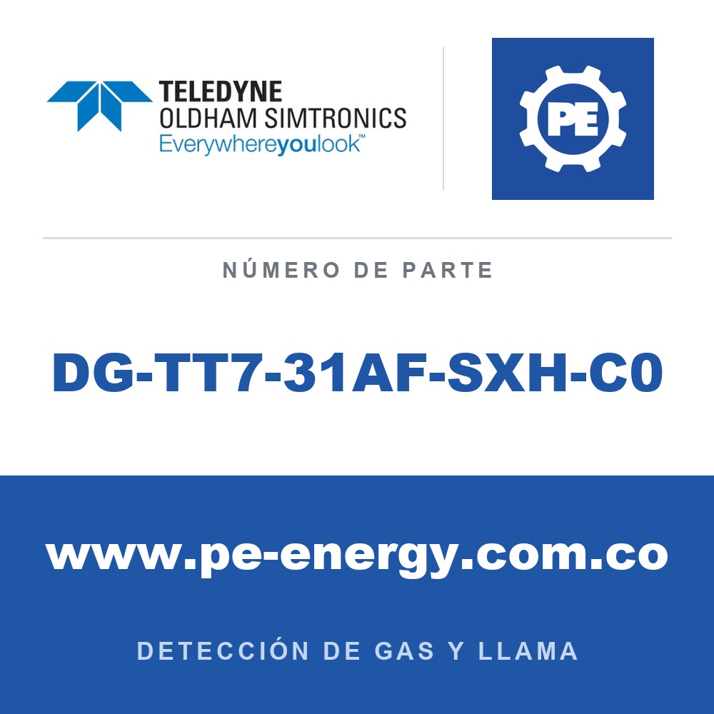 Oldham Simtronics DG-TT7-31AF-SXH-C0 DG-TT7 H2S, Sulfuro de hidrógeno 0-50ppm H2S, sin relé