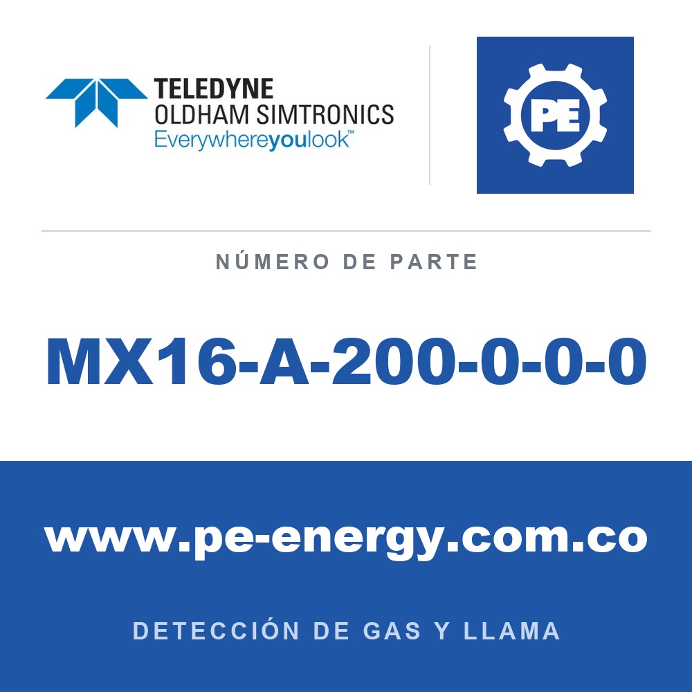 Oldham Simtronics MX16-A-200-0-0-0 Controlador MX16, una entrada analógica (4-20mA) para O2 (0-30% Vol.)