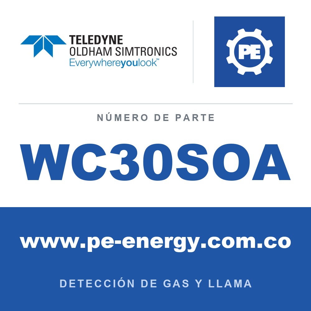 Oldham Simtronics WC30SOA CTX 300 sin pantalla SO2, Dióxido de azufre 0-10 ppm