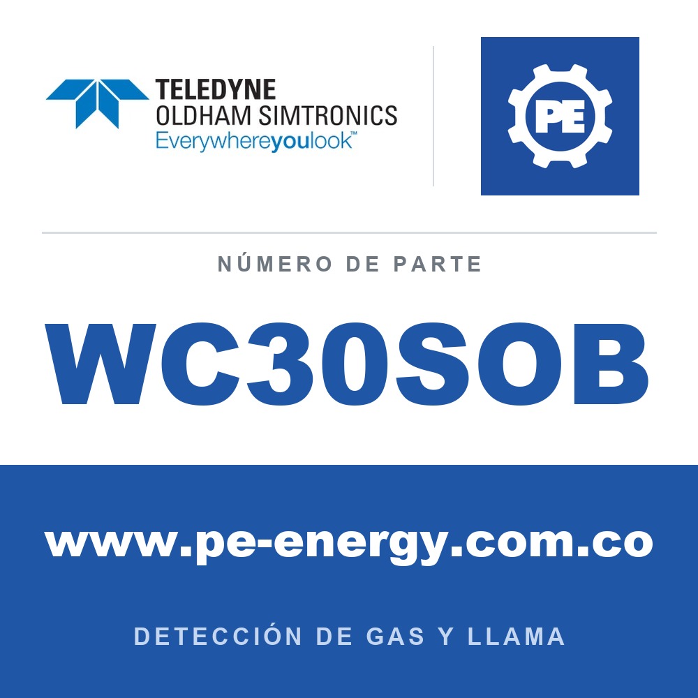 Oldham Simtronics WC30SOB CTX 300 sin pantalla SO2, Dióxido de azufre 0-30 ppm
