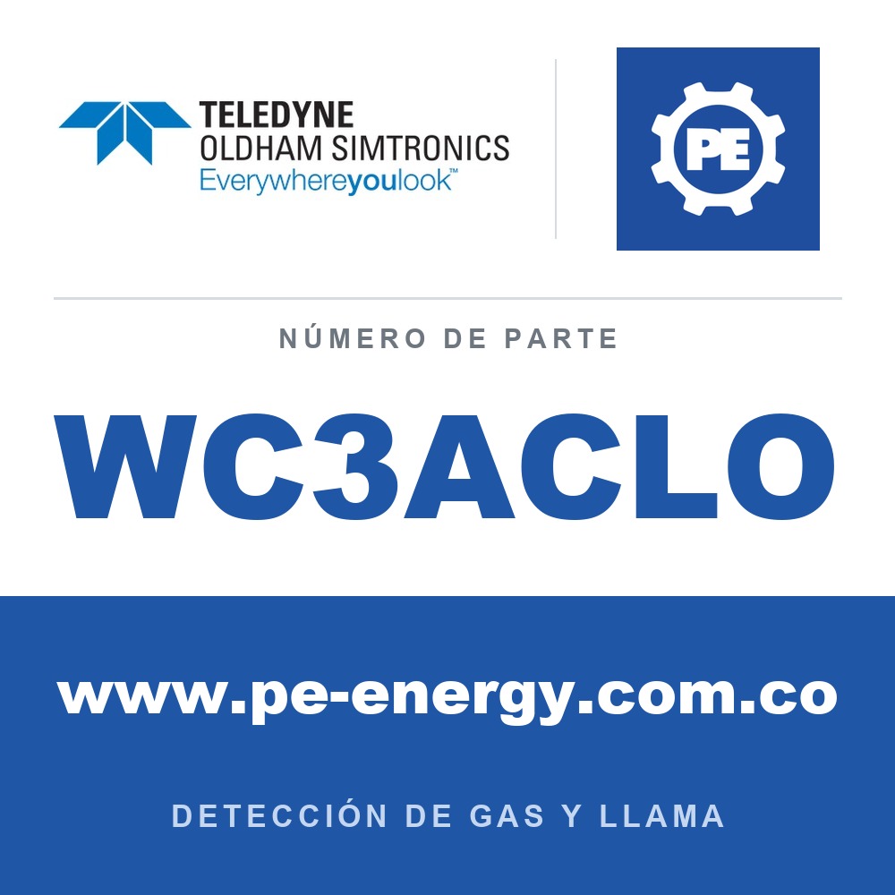 Oldham Simtronics WC3ACLO CTX 300 con pantalla ClO2, Dióxido de cloro 0-3 ppm