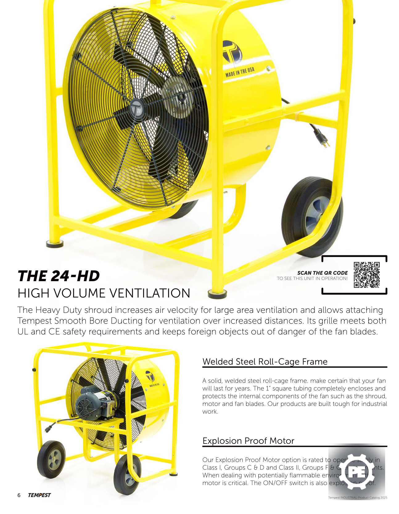 Ventilador industrial Tempest 24-HD: El gigante que mueve alto volumen de aire en áreas clasificadas y a prueba de explosiones