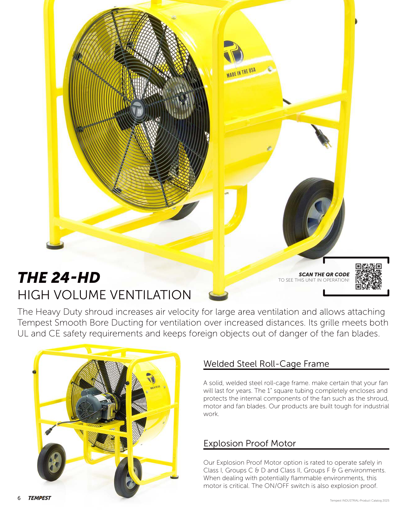 Ventilador de ventilación industrial de alto volumen Tempest 24-HD