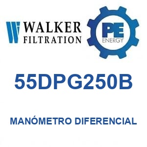 Walker Filtration 55DPG250B - Walker 55DPG250B Manómetro de presión diferencial serie Alpha