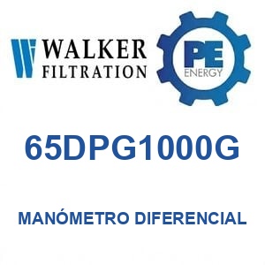 Walker Filtration 65DPG1000G - Walker 65DPG1000G Manómetro de presión diferencial serie Alpha
