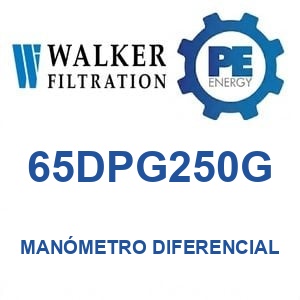 Walker Filtration 65DPG250G - Walker 65DPG250G Manómetro de presión diferencial serie Alpha