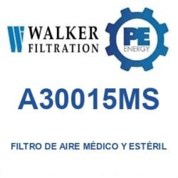 Walker Filtration A30015MS - Walker A30015MS Filtro de aire médico y estéril serie Alpha