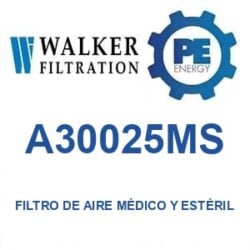 Walker Filtration A30025MS - Walker A30025MS Filtro de aire médico y estéril serie Alpha
