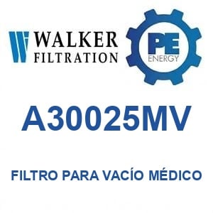 Walker Filtration A30025MV - Walker A30025MV Filtro para vacío médico serie Alpha