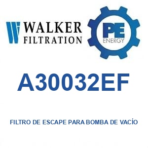 Walker Filtration A30032EF - Walker A30032EF Filtro de escape para bomba de vacío serie Alpha