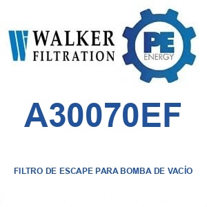 Walker Filtration A30070EF - Walker A30070EF Filtro de escape para bomba de vacío serie Alpha