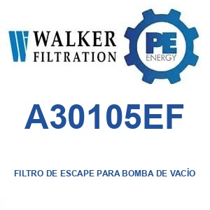 Walker Filtration A30105EF - Walker A30105EF Filtro de escape para bomba de vacío serie Alpha
