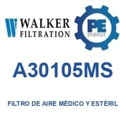 Walker Filtration A30105MS - Walker A30105MS Filtro de aire médico y estéril serie Alpha
