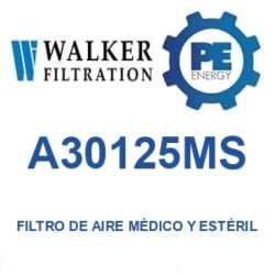 Walker Filtration A30125MS - Walker A30125MS Filtro de aire médico y estéril serie Alpha