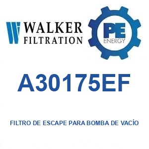 Walker Filtration A30175EF - Walker A30175EF Filtro de escape para bomba de vacío serie Alpha