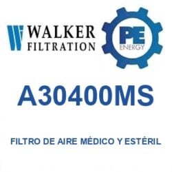 Walker Filtration A30400MS - Walker A30400MS Filtro de aire médico y estéril serie Alpha
