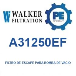 Walker Filtration A31250EF - Walker A31250EF Filtro de escape para bomba de vacío serie Alpha