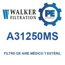 Walker Filtration A31250MS - Walker A31250MS Filtro de aire médico y estéril serie Alpha