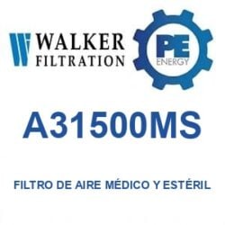 Walker Filtration A31500MS - Walker A31500MS Filtro de aire médico y estéril serie Alpha