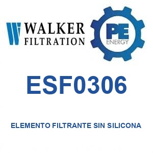 Walker Filtration ESF0306 - Walker ESF0306 Elemento filtrante de repuesto libre de silicona serie Alpha