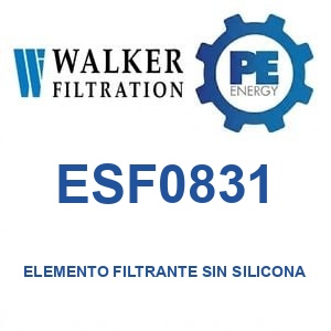 Walker Filtration ESF0831 - Walker ESF0831 Elemento filtrante de repuesto libre de silicona serie Alpha