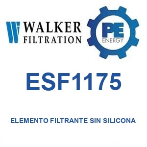 Walker Filtration ESF1175 - Walker ESF1175 Elemento filtrante de repuesto libre de silicona serie Alpha