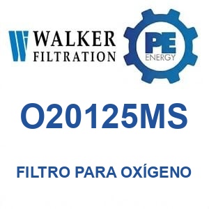 Walker Filtration O20125MS - Walker O20125MS Filtro para servicio de oxígeno serie Alpha