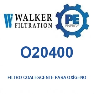 Walker Filtration O20400 - Walker O20400 Filtro coalescente para servicio de oxígeno serie Alpha
