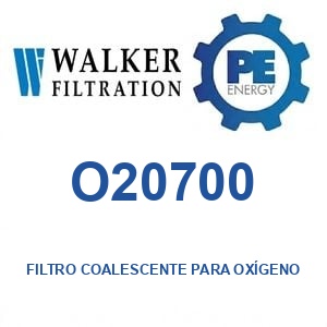 Walker Filtration O20700 - Walker O20700 Filtro coalescente para servicio de oxígeno serie Alpha