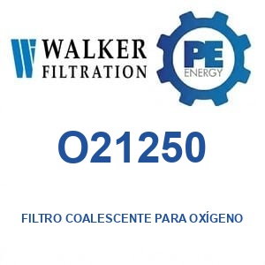 Walker Filtration O21250 - Walker O21250 Filtro coalescente para servicio de oxígeno serie Alpha