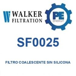 Walker Filtration SF0025 - Walker SF0025 Filtro coalescente libre de silicona serie Alpha